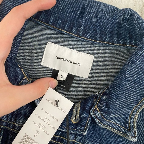 NWT Current/Elliot The Baby Trucker Denim Jacket | Current/Elliot Denim Jacket - Picture 8 of 16